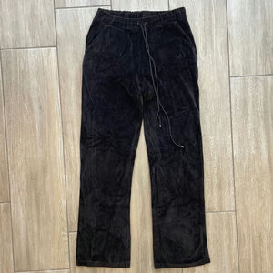 Luisa Cerano Velour Lounge Pants Womens US 8 Brown Luxury Soft Casual